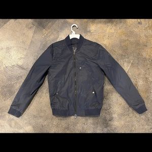John Varvatos Navy Front Zip Bomber Jacket